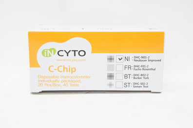 Incyto DHC-N01-2 C-Chip Disposable Hemocytometer - Box of 40